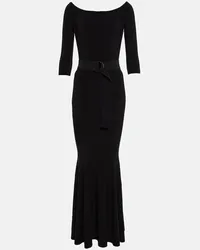 Norma Kamali Off-Shoulder-Robe Schwarz