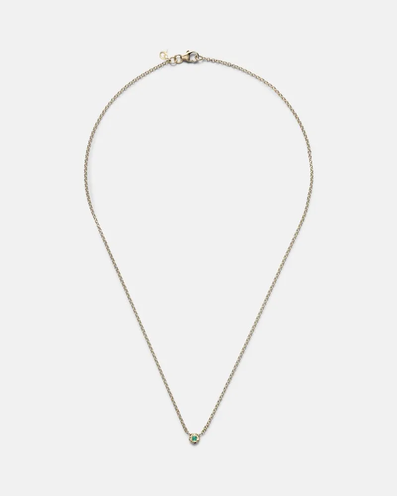Octavia Elizabeth Halskette Nesting Gem aus 18kt Gelbgold mit Smaragd Gold