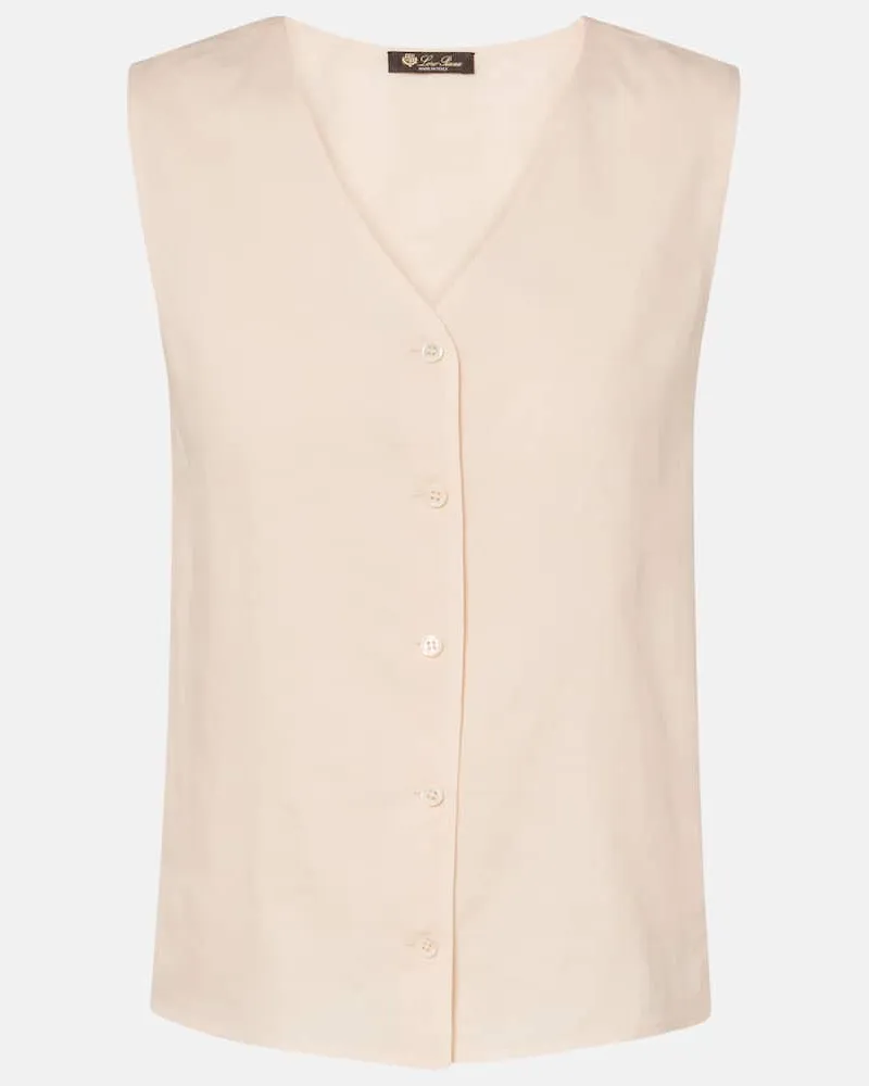 Loro Piana Weste Milly aus Ramie Beige