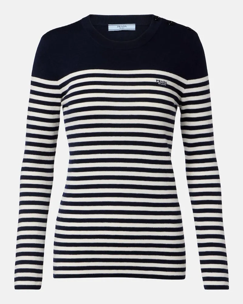 Prada Pullover aus Schurwolle Blau