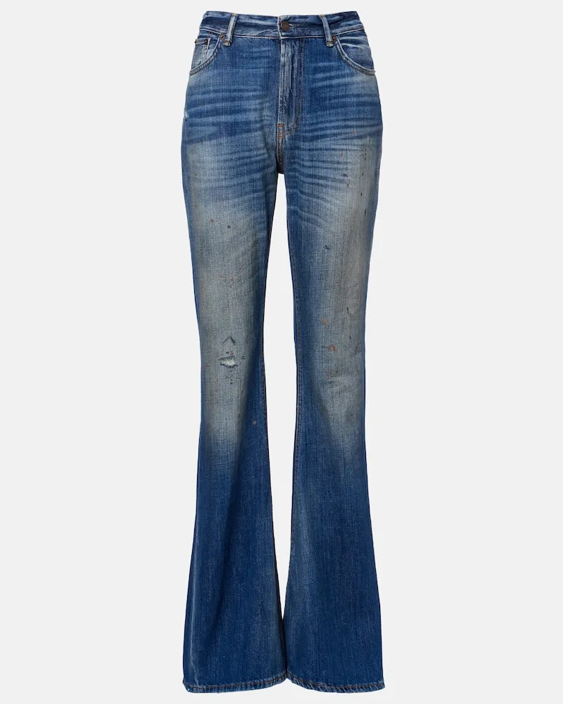 Acne Studios Distressed Flared Jeans 2025F Blau