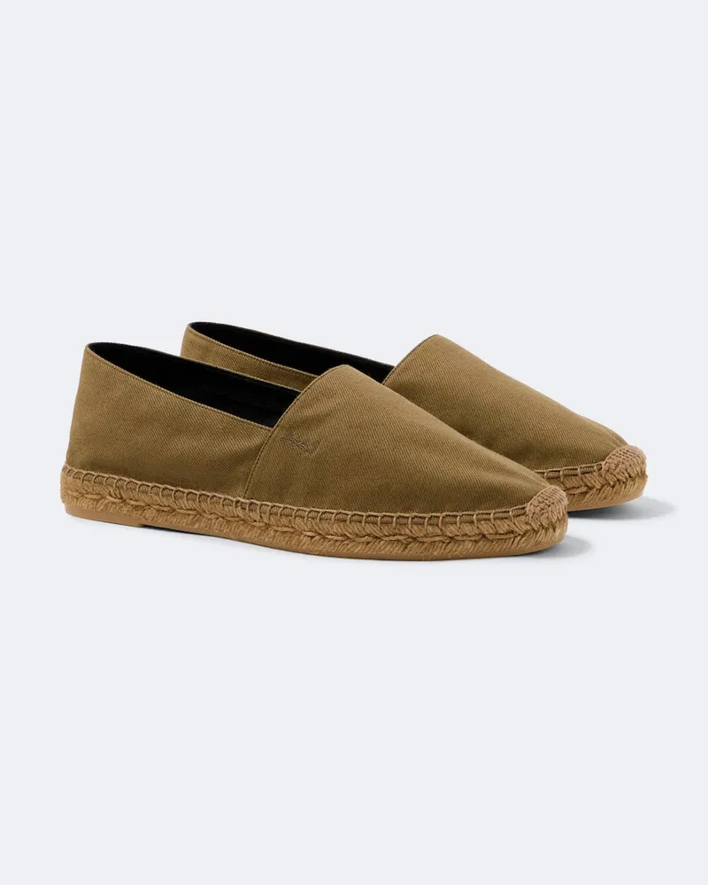 Saint Laurent Espadrilles Cassandre aus Gabardine Grün