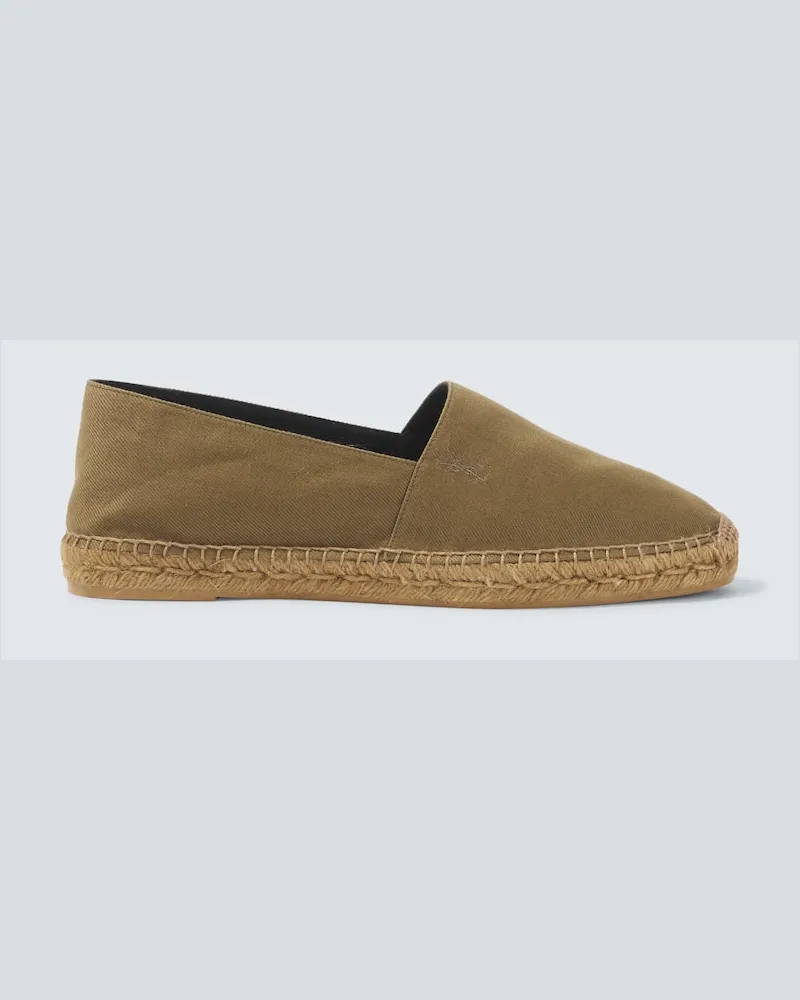 Saint Laurent Espadrilles Cassandre aus Gabardine Grün