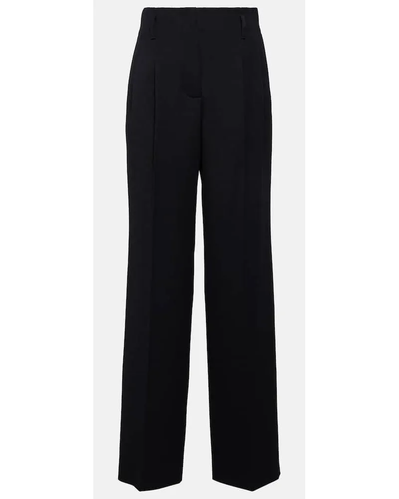Loro Piana Gerade Hose Amon aus Schurwolle Blau
