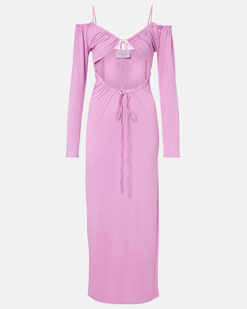 ATTICO Maxikleid mit Cut-outs Rosa