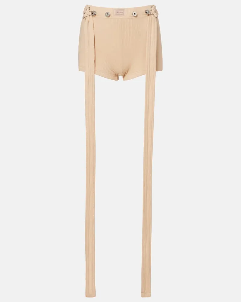 Jean Paul Gaultier Shorts aus Rippstrick Beige