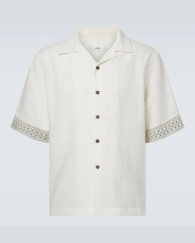 COMMAS Hemd mit Häkelstrick Weiß