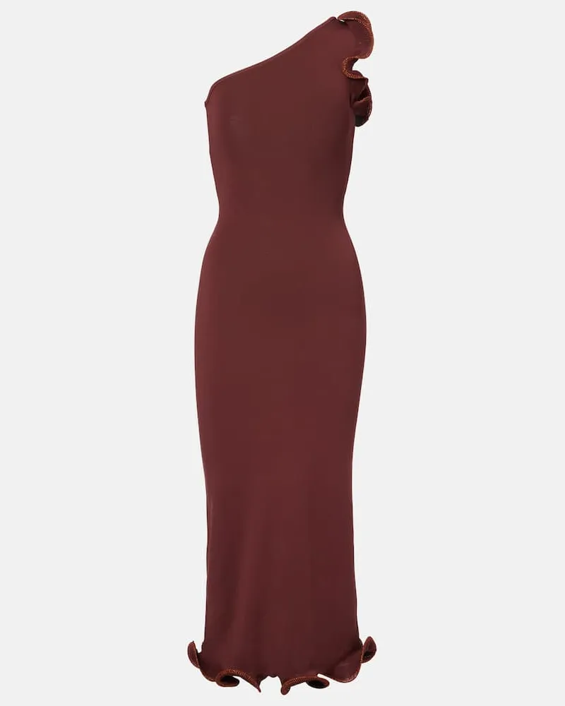 SAME Midikleid aus Strick Braun