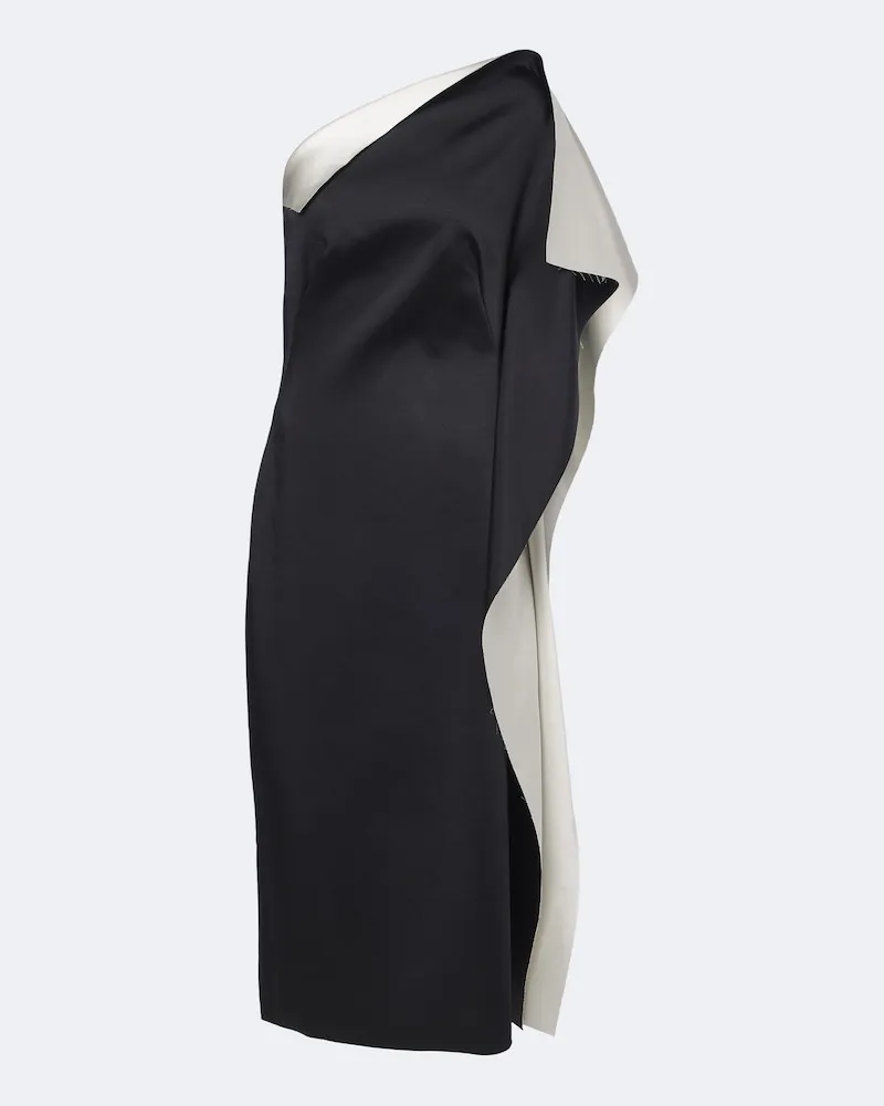 Róhe Róhe One-Shoulder-Cocktailkleid aus Satin Schwarz