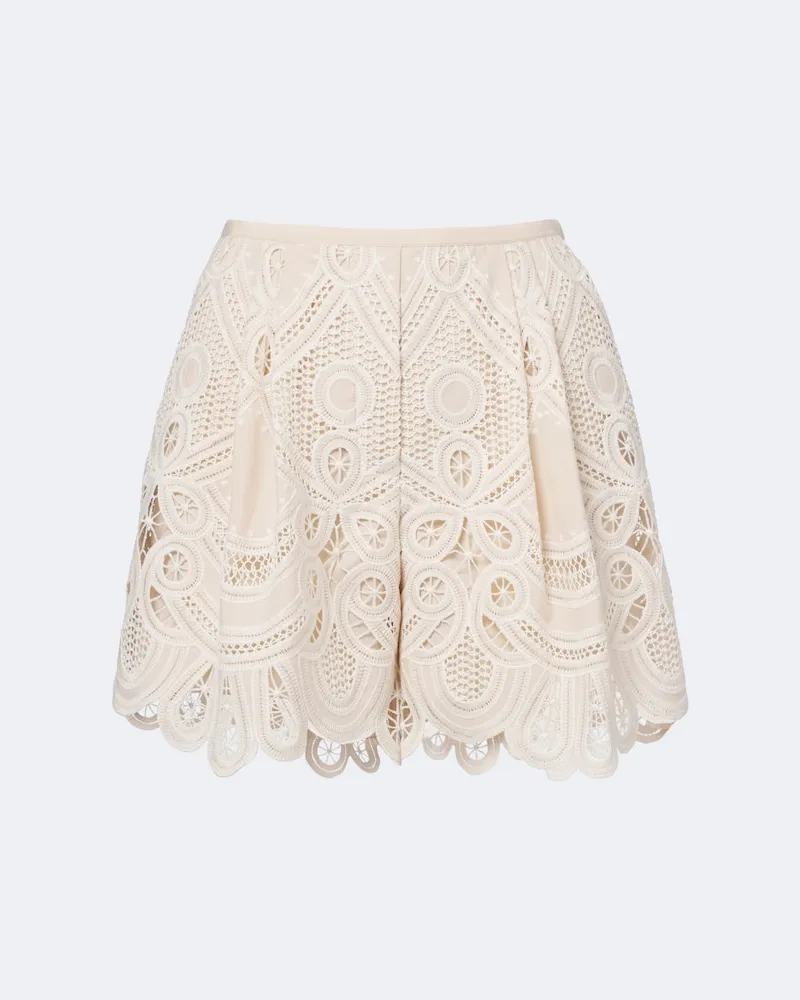 Elie Saab Shorts aus Makramee Beige