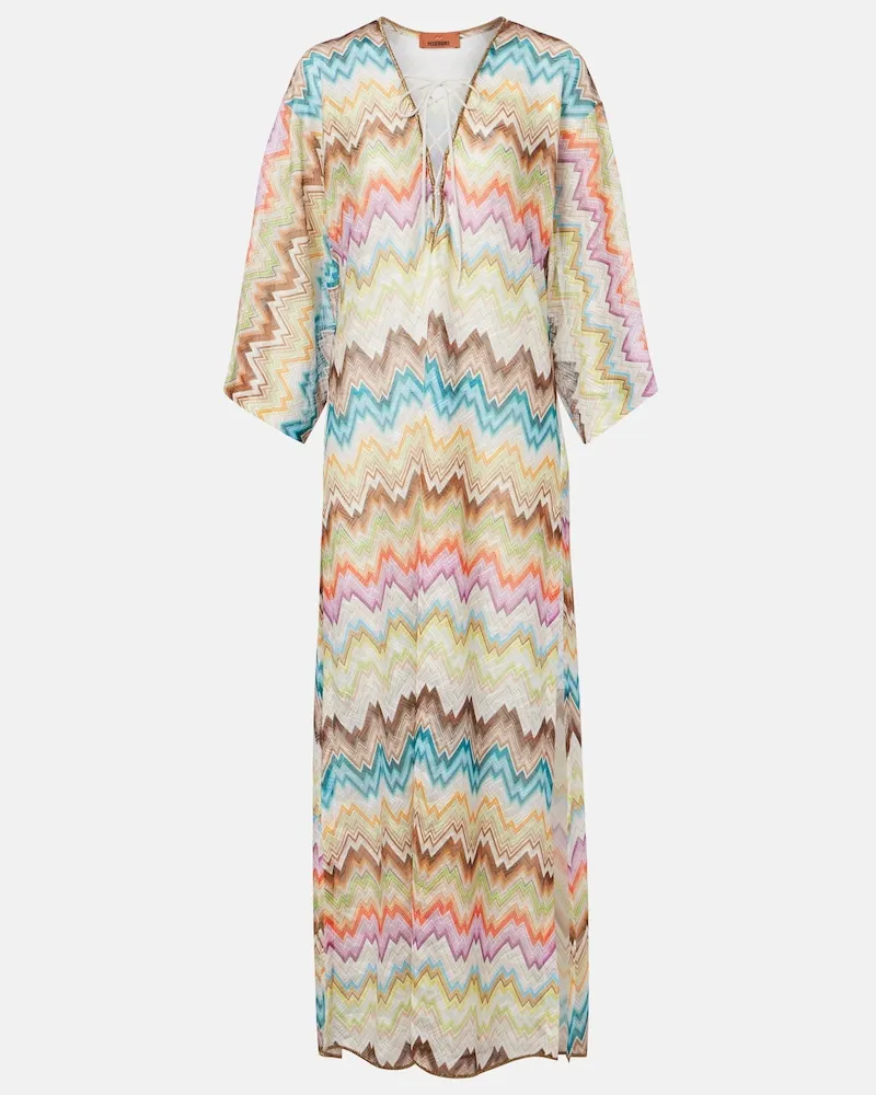 Missoni Tunika Zigzag aus Häkelstrick Multicolor