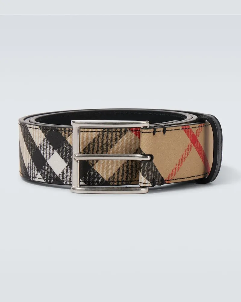 Burberry Gürtel Burberry Check aus Leder Beige
