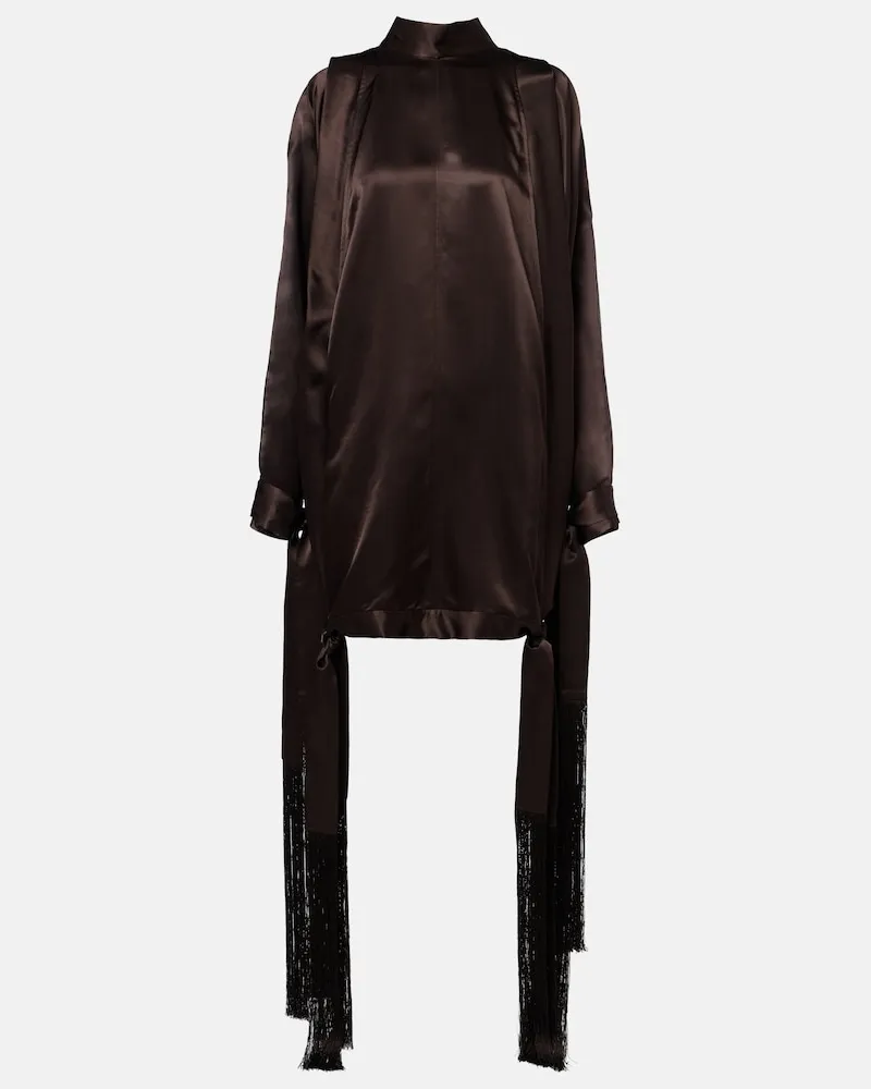 Ferragamo Minikleid aus Satin Braun