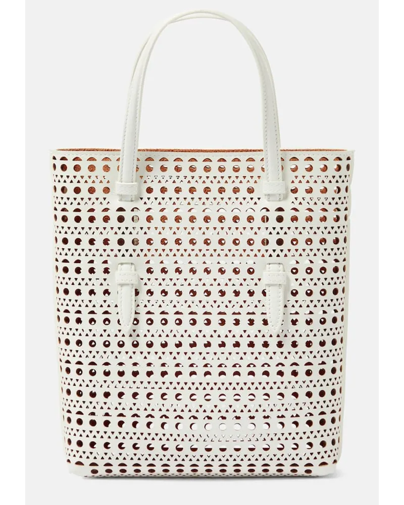 Alaïa Alaia Tote Mina NS Neo Vienne aus Leder Weiss