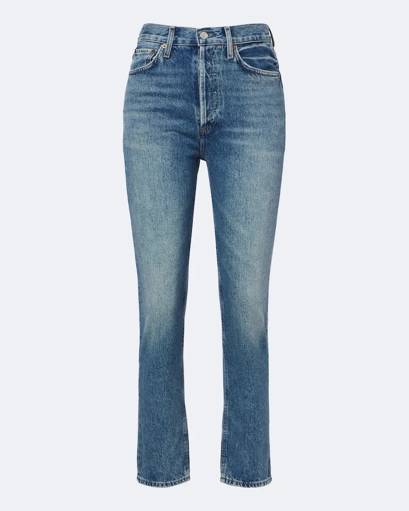 AGOLDE Straight Jeans Riley Blau