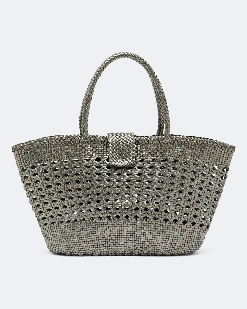 RIXO X Dragon Diffusion Shopper Lucine aus Leder Silber