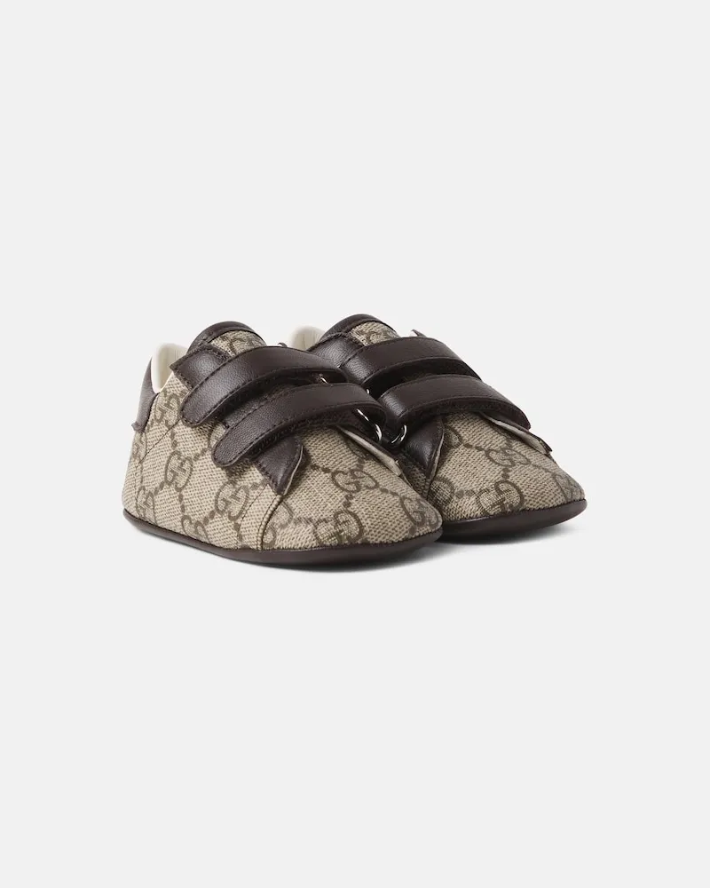 Gucci Baby Schuhe Ace GG aus Canvas Beige