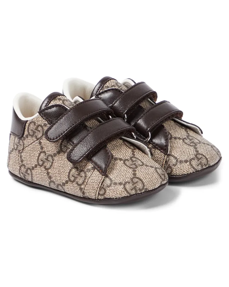 Gucci Baby Schuhe Ace GG aus Canvas Beige