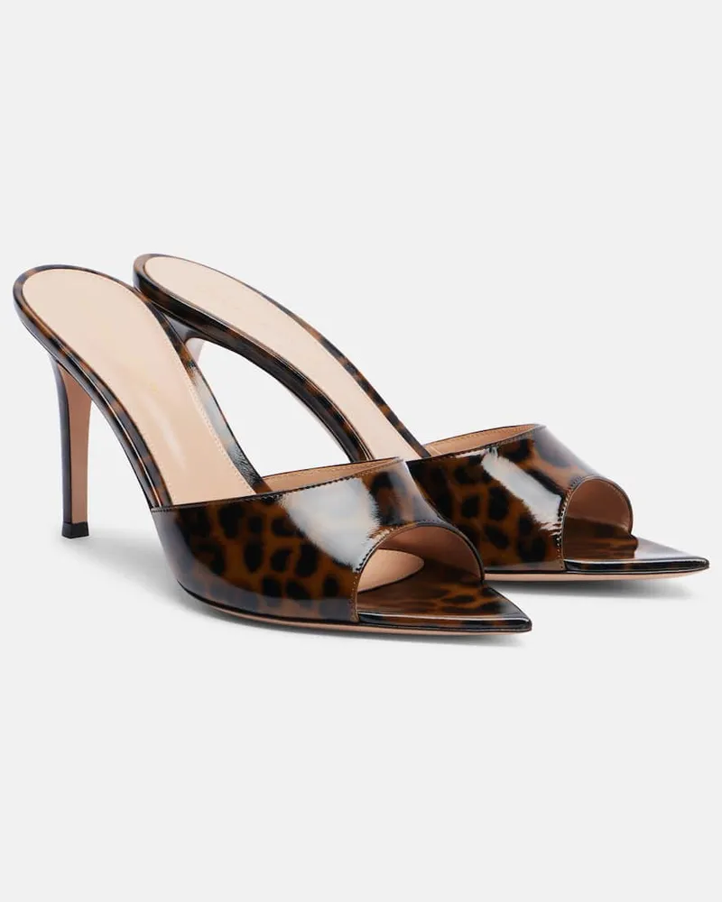 Gianvito Rossi Sandalen Elle 85 aus Lackleder Braun