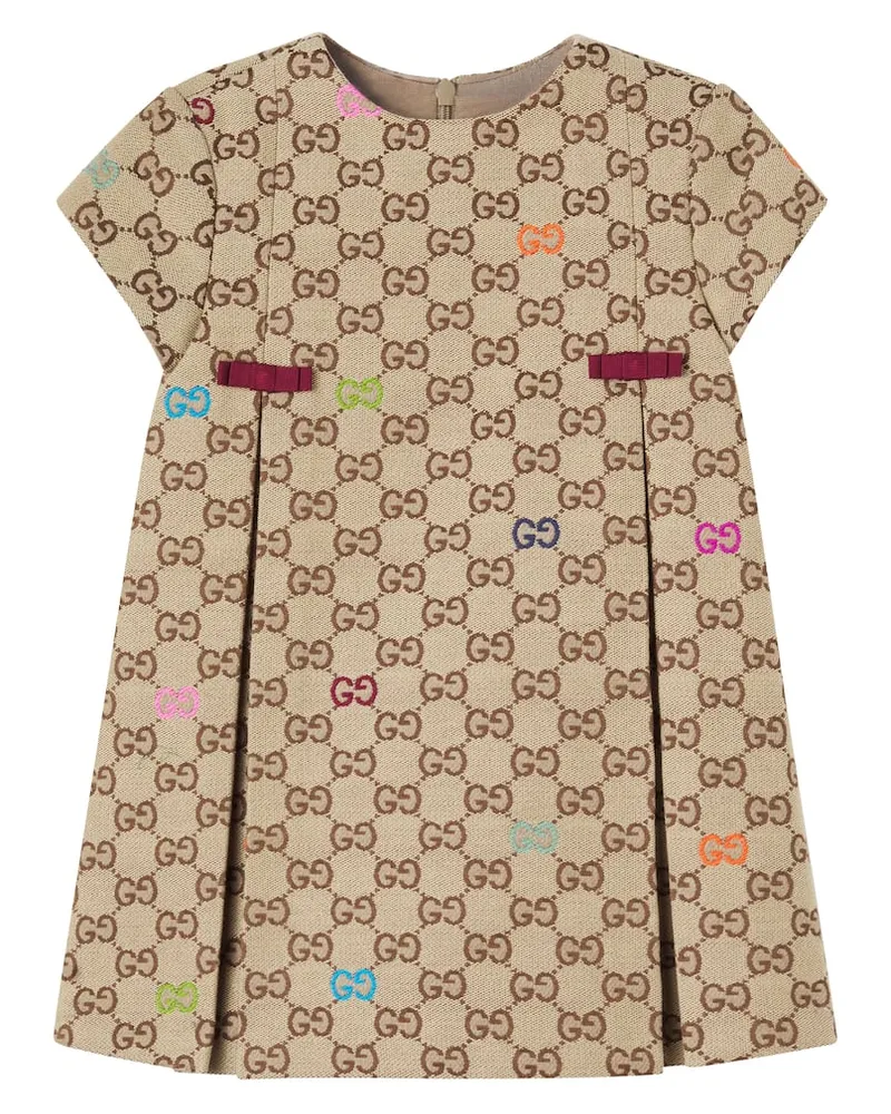 Gucci Kleid GG aus einem Baumwollgemisch Beige