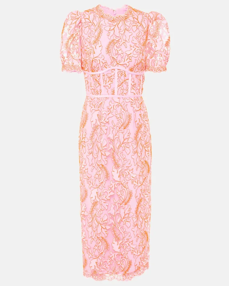 Rebecca Vallance Midikleid Maribella aus Spitze Rosa