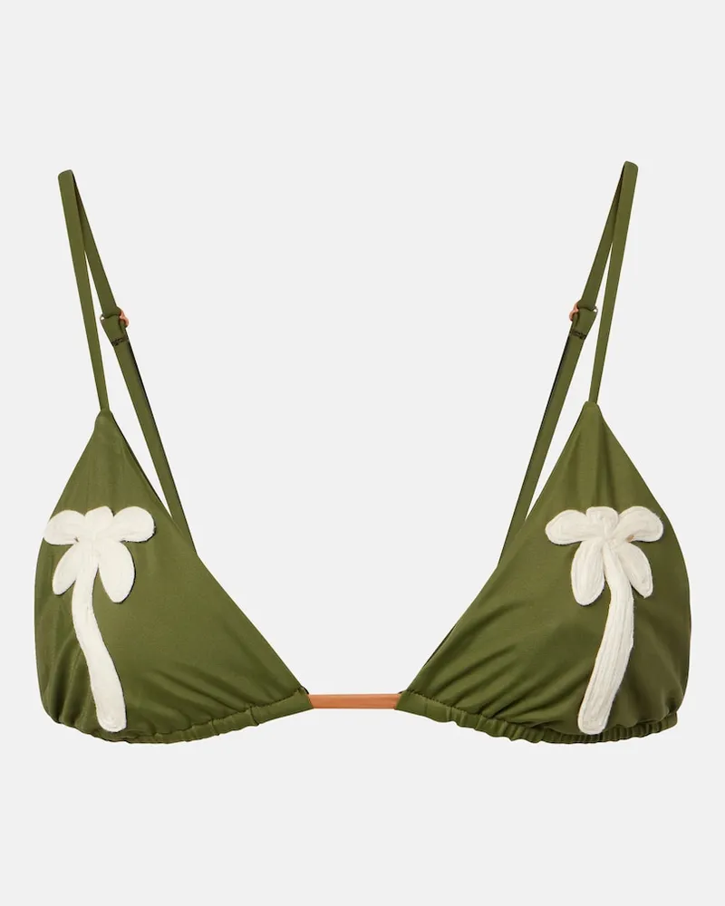 Johanna Ortiz Besticktes Bikini-Oberteil Grün