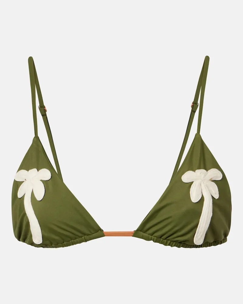 Johanna Ortiz Besticktes Bikini-Oberteil Grün