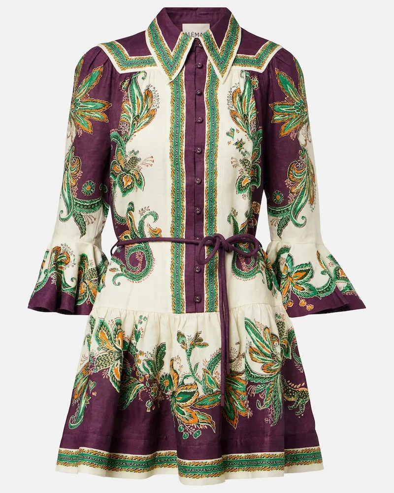 ALEMAIS Alémais Minikleid Ruthie aus Leinen Violett