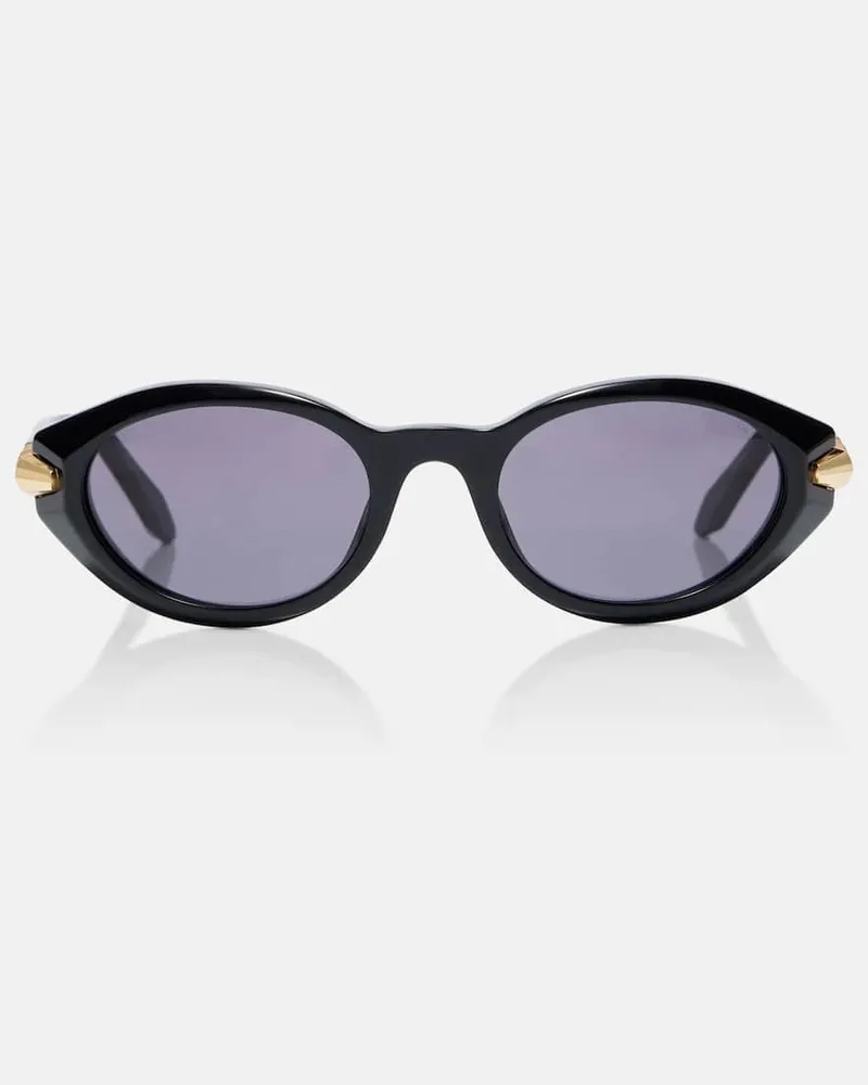 Bulgari Ovale Sonnenbrille Serpenti Viper Schwarz