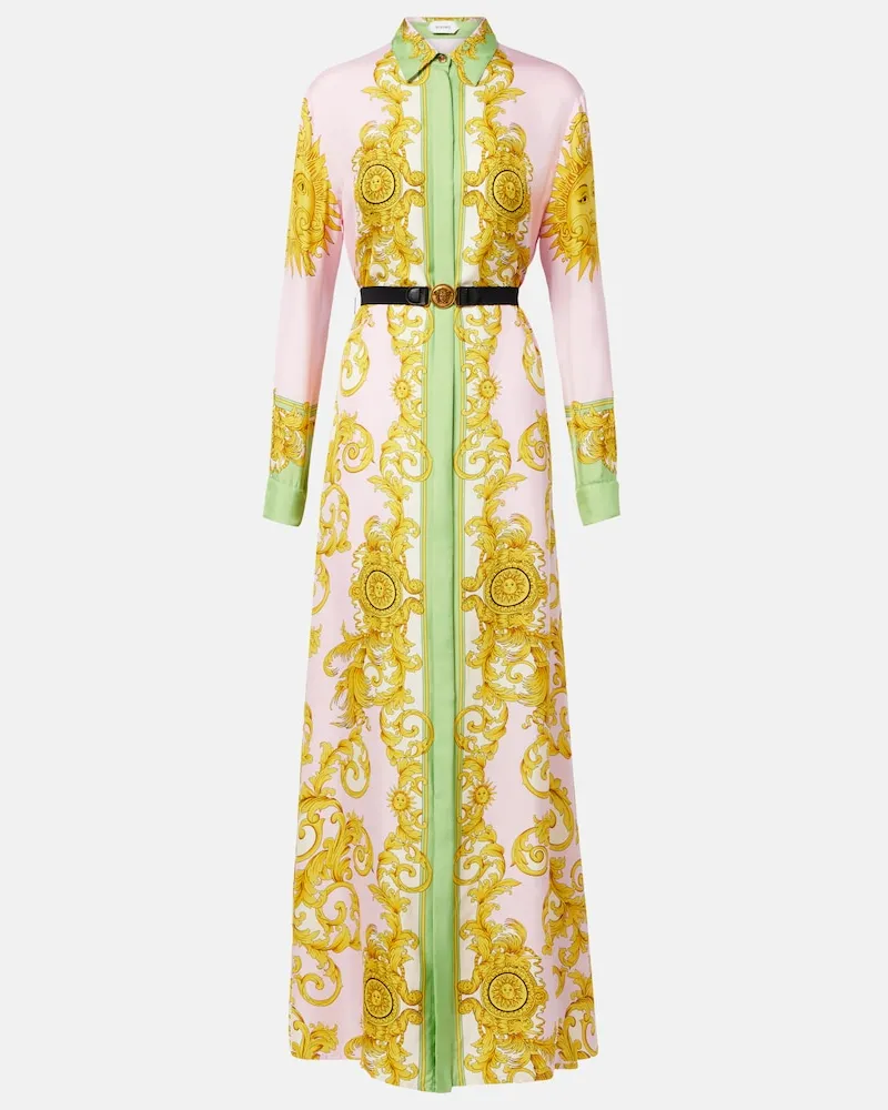 Versace Hemdblusenkleid Medusa aus Seiden-Twill Multicolor