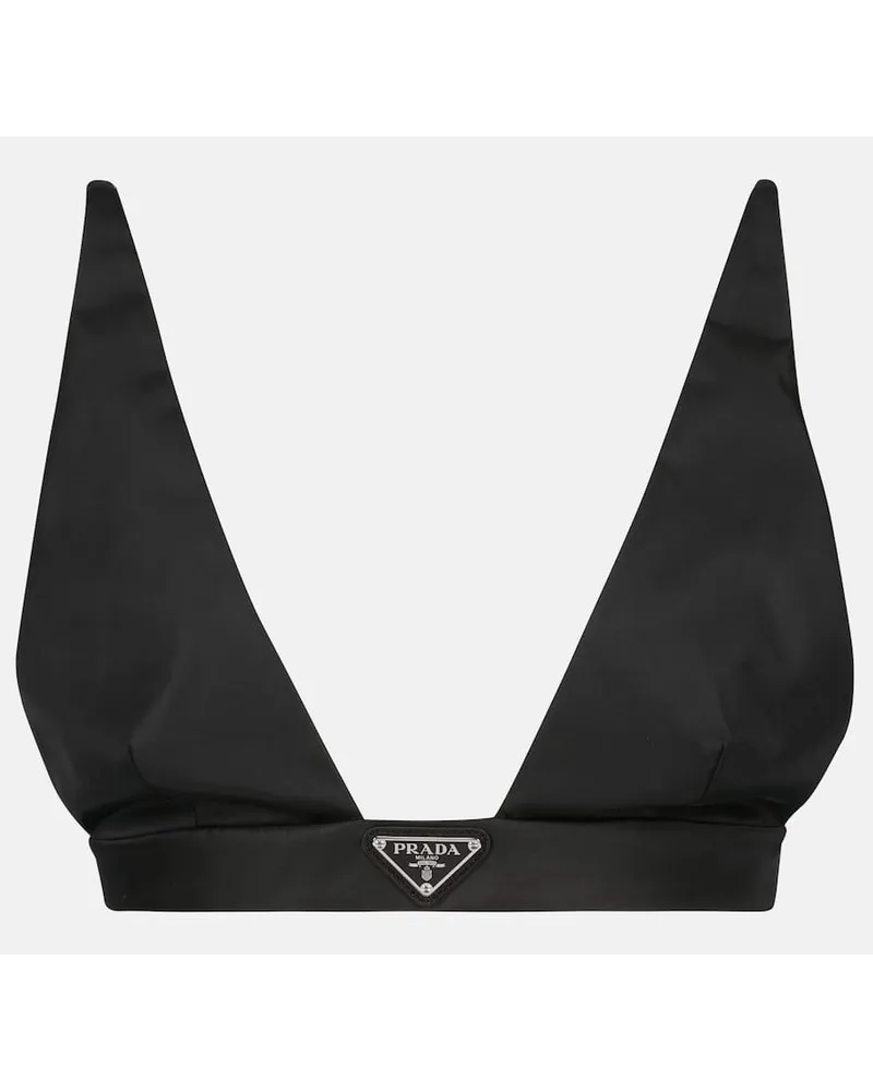Prada Bralette aus Re-Nylon Schwarz