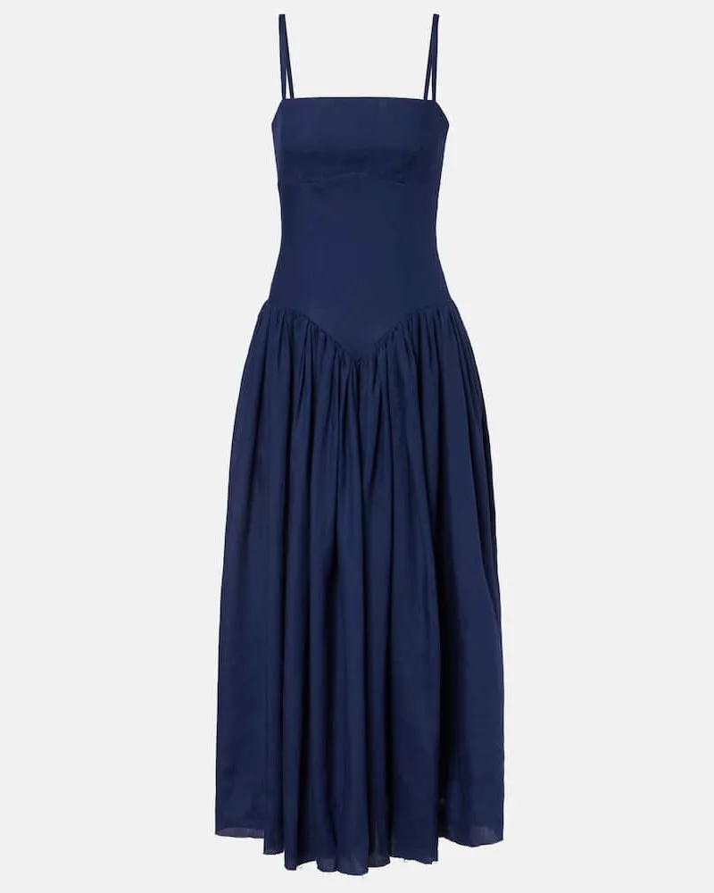 Gabriela Hearst Maxikleid Oriana aus Leinen Blau