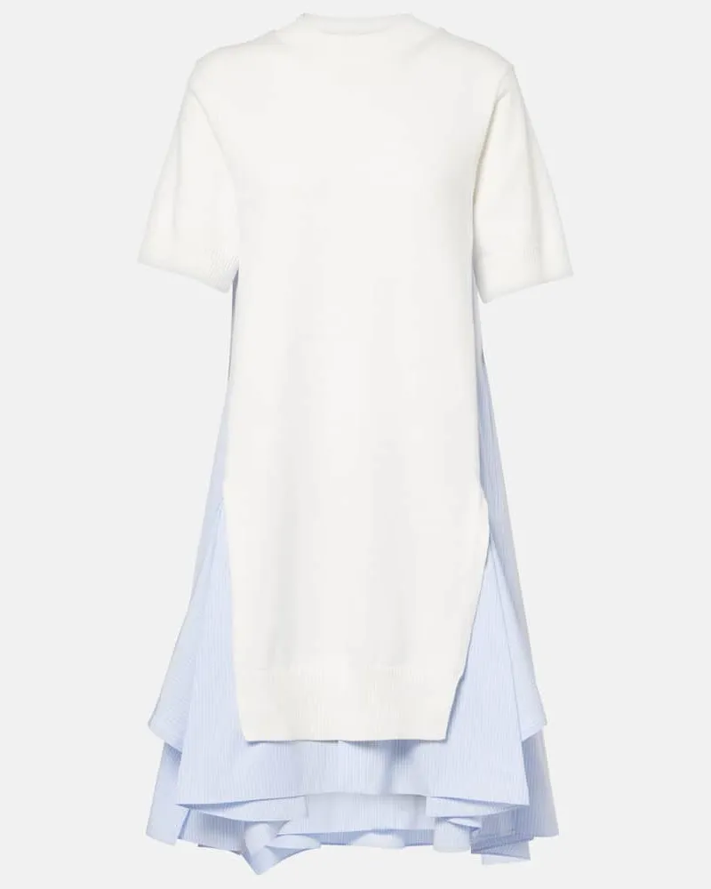 Sacai Minikleid aus Popeline Blau
