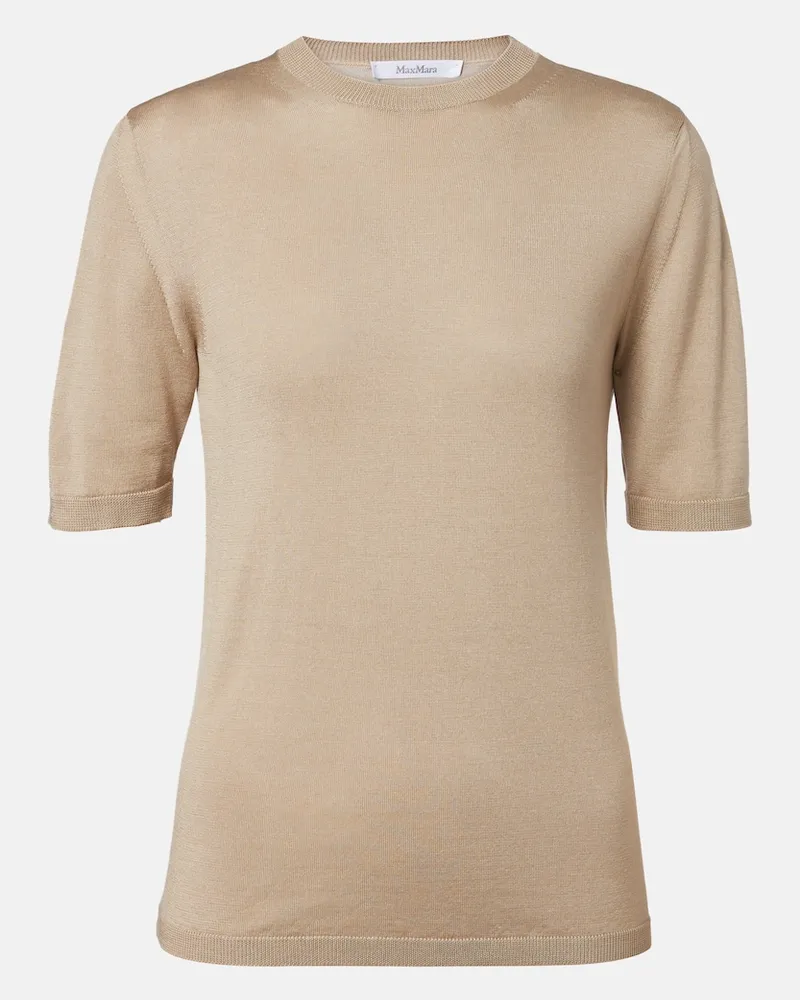 Max Mara Pullover aus Seide und Kaschmir Beige