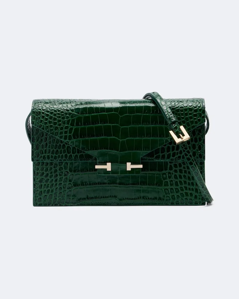 Tom Ford Schultertasche Aube Mini aus Leder Grün