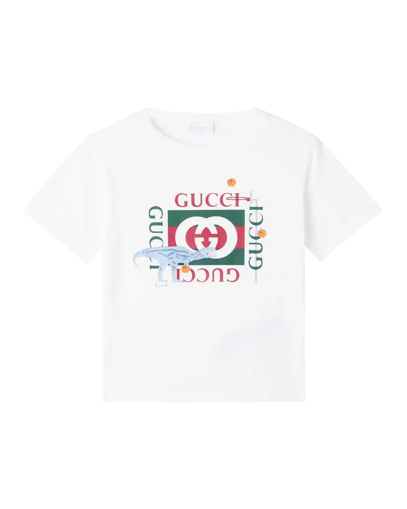 Gucci X Euan Roberts T-Shirt aus Baumwolle Weiß