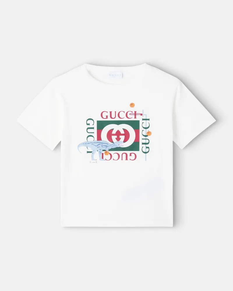 Gucci X Euan Roberts T-Shirt aus Baumwolle Weiß