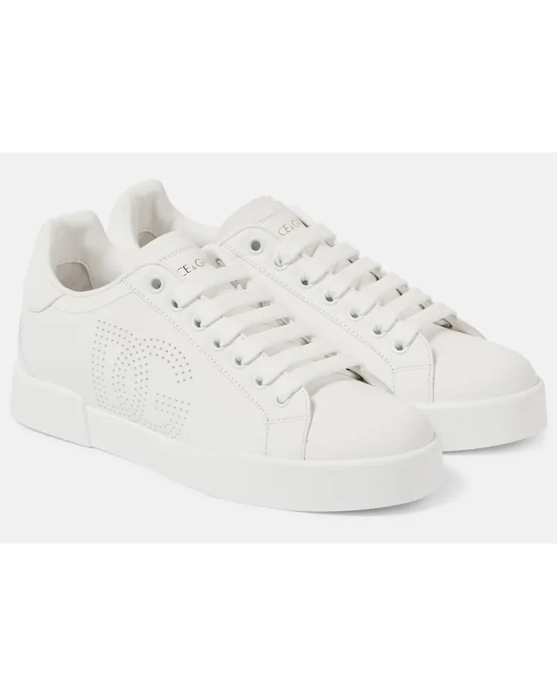 Dolce & Gabbana Sneakers Portofino aus Leder Weiss