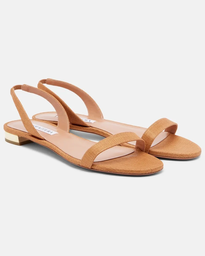 Aquazzura Sandalen So Nude aus Raffiabast Beige