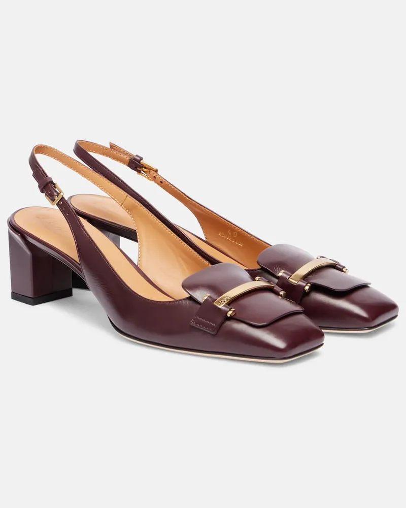 TOD'S Slingback-Pumps Barretta 50 aus Leder Burgunderrot