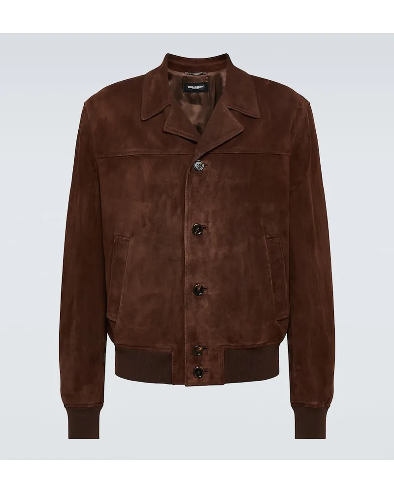 Dolce & Gabbana Jacke aus Veloursleder Braun