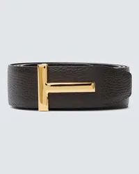 Tom Ford Wendbarer Guertel T Icon aus Leder Braun