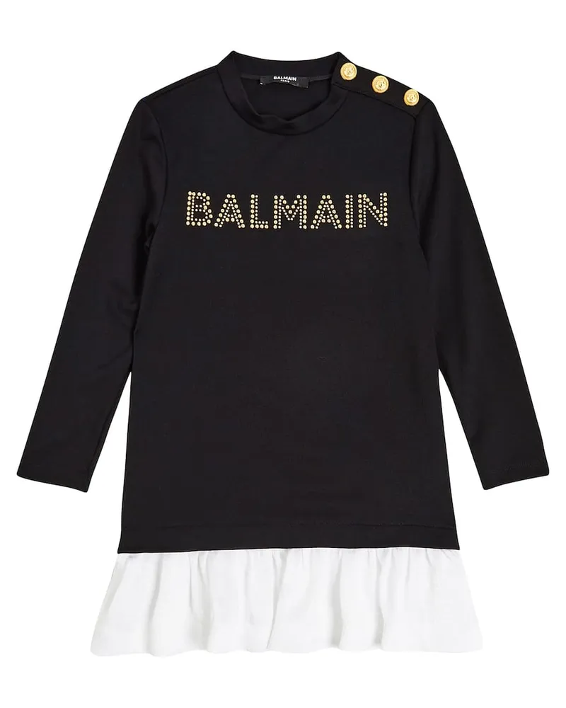 Balmain Kleid aus Baumwoll-Jersey Schwarz