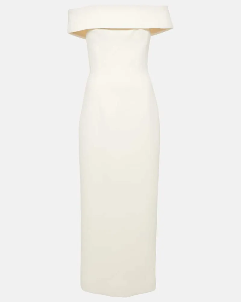 EMILIA WICKSTEAD Bridal Midikleid Sandra aus Crêpe Weiß