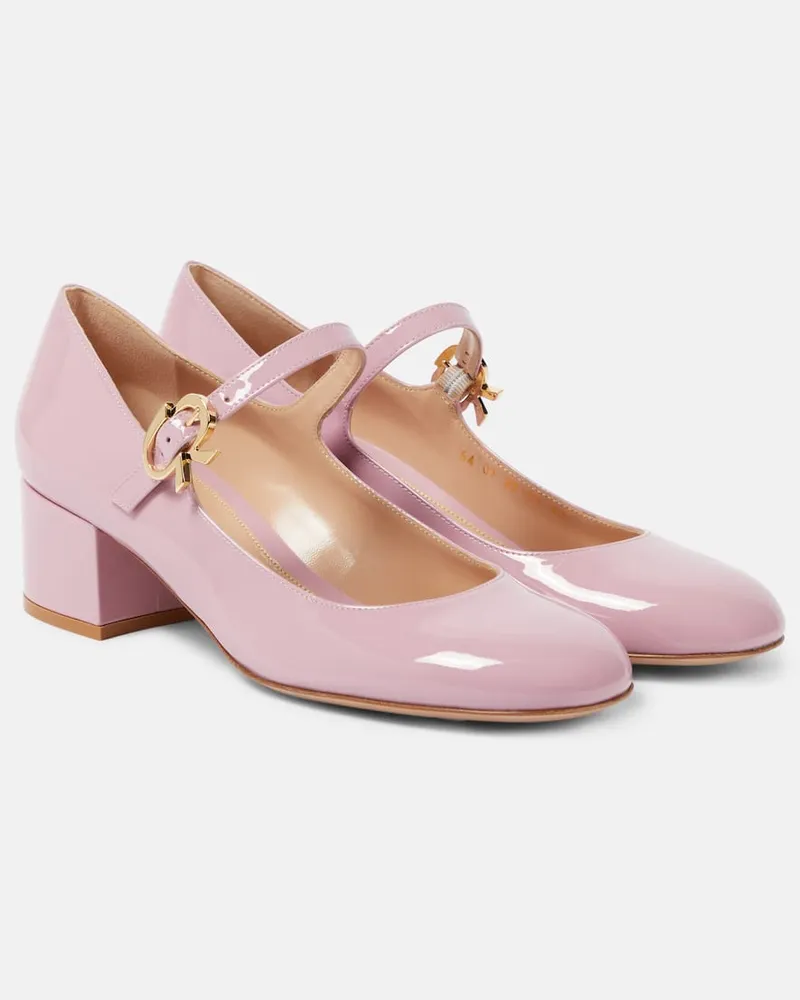Gianvito Rossi Mary-Jane-Pumps Ribbon aus Lackleder Rosa