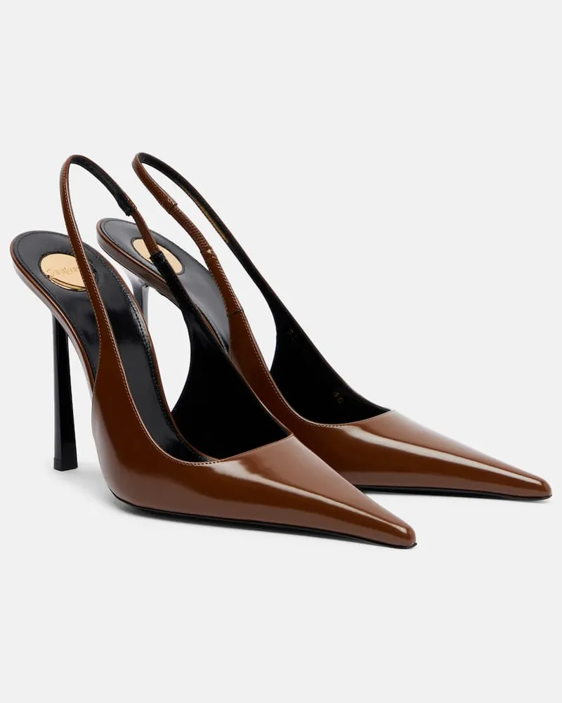 Saint Laurent Slingback-Pumps Vendome 110 aus Leder Braun