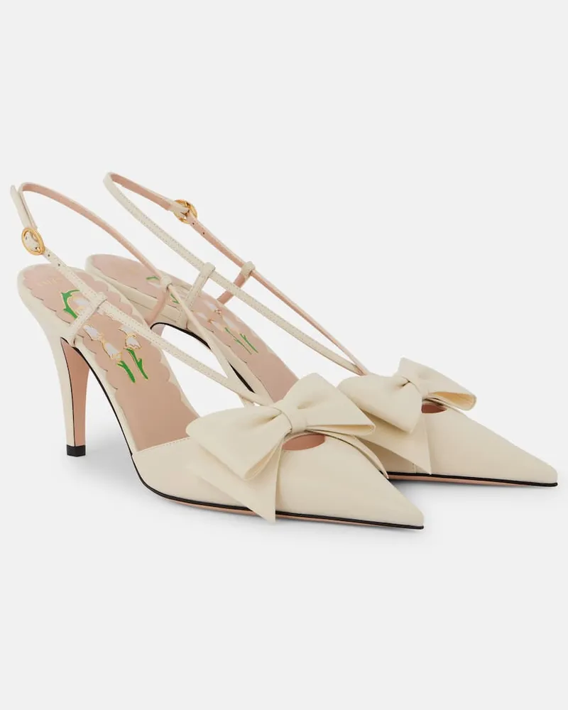 Valentino Garavani Slingback-Pumps Bowow 85 aus Leder Weiß