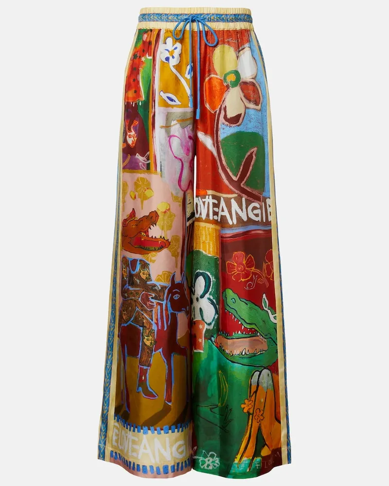 ALEMAIS Alémais Hose Mlak aus Seiden-Twill Multicolor