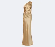 One-Shoulder-Abendkleid aus Seidensatin