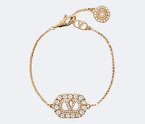Armband VLogo mit Swarovski®-Kristallen, vergoldet